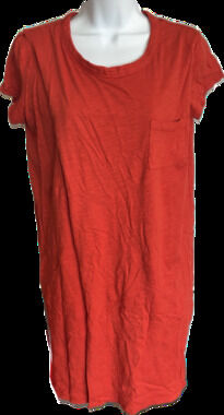 Mododoc burnout faux wrap drape tee shirt mini dress burnt orange Small NWOT